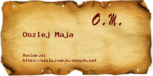Oszlej Maja névjegykártya